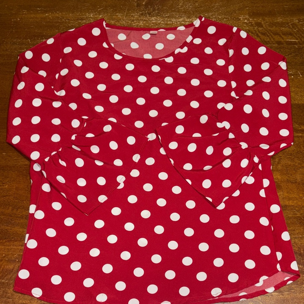 Red Polka Dot Women's Top